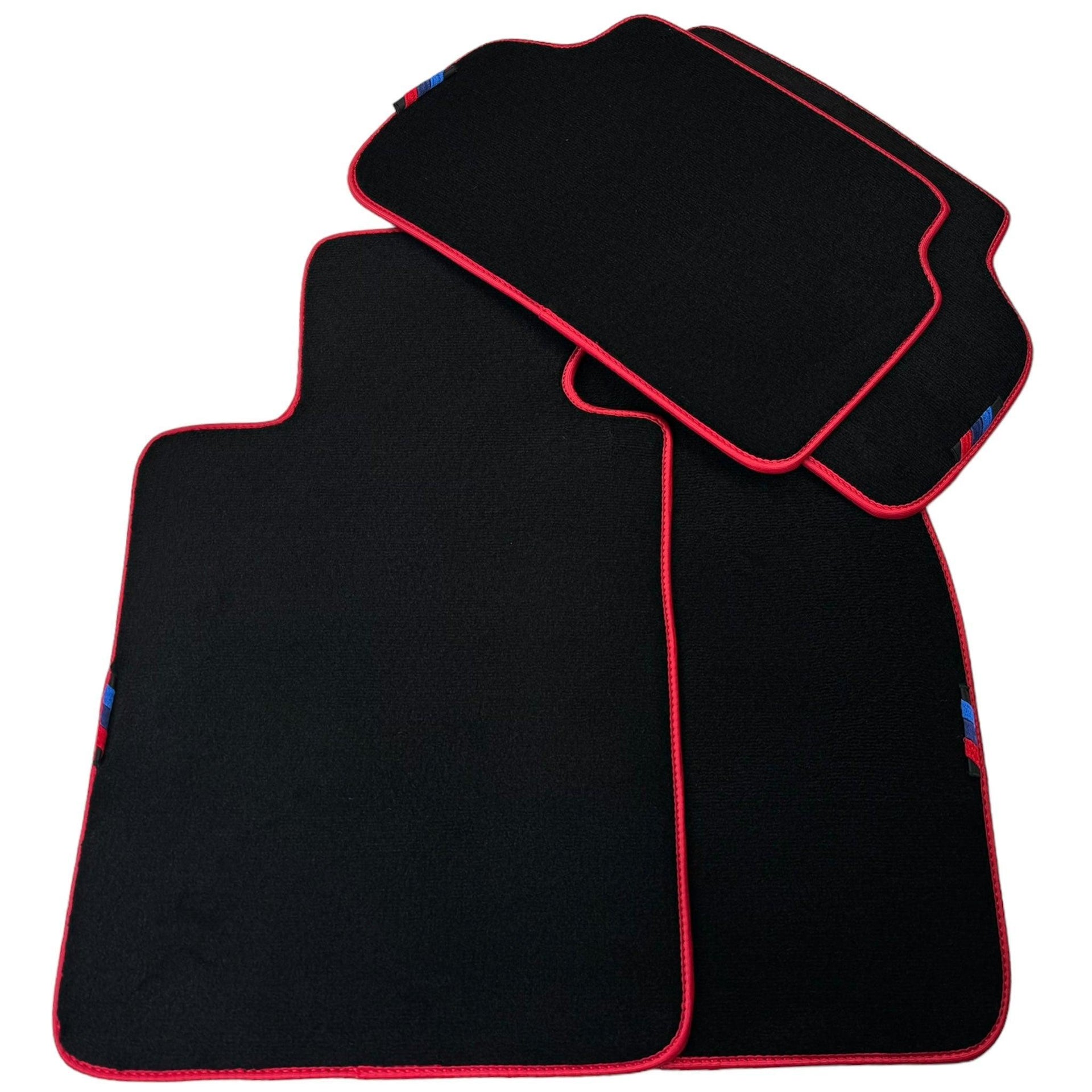 Black Floor Mats For BMW 4 Series F33 | Red Trim - AutoWin
