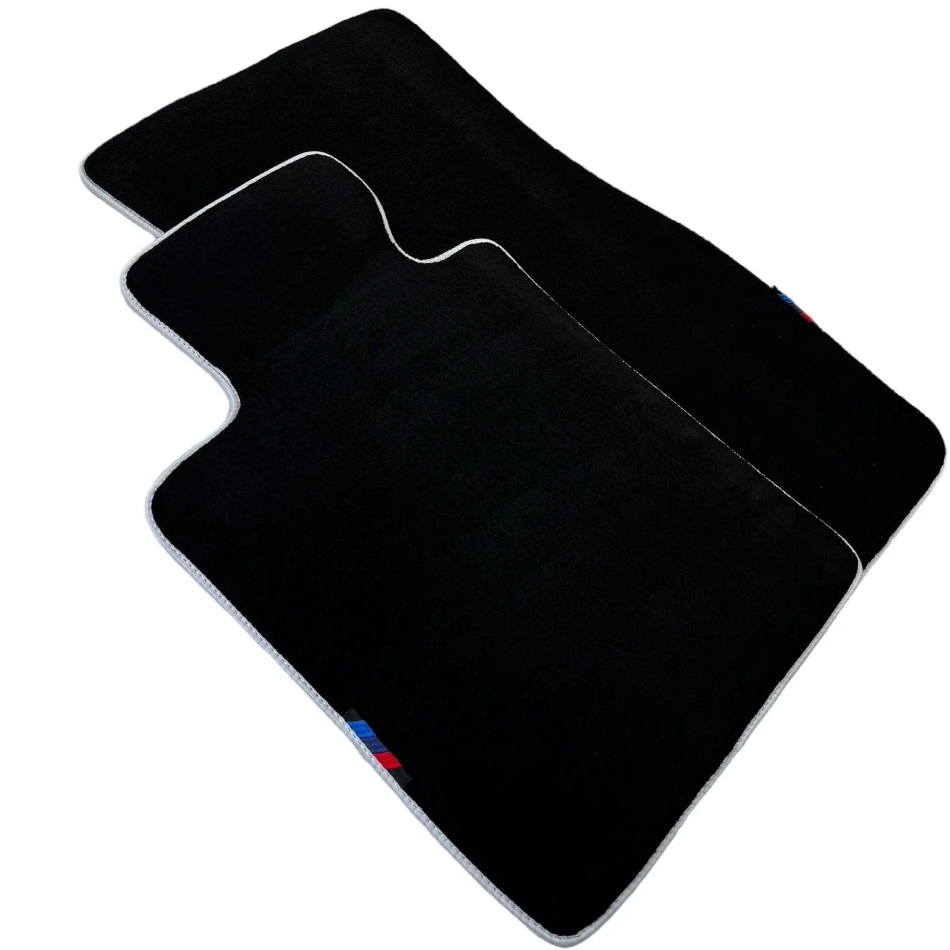 Black Floor Mats For BMW 6 Series F12 | White Trim AutoWin Brand - AutoWin