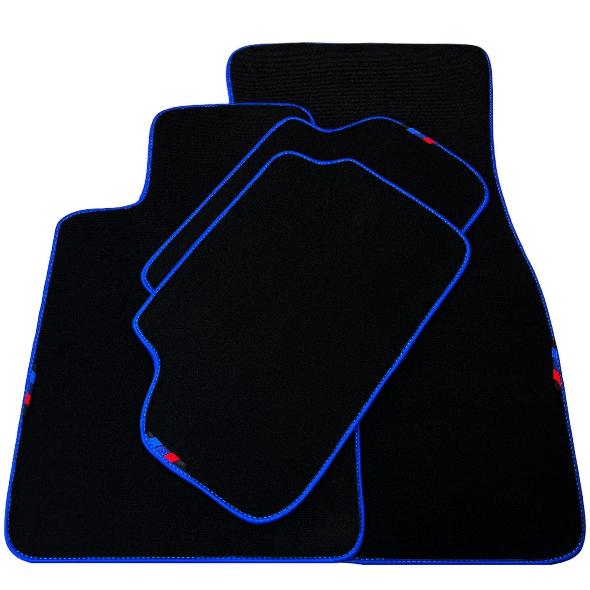 Black Floor Mats For BMW X2 Series F39 | Blue Trim - AutoWin