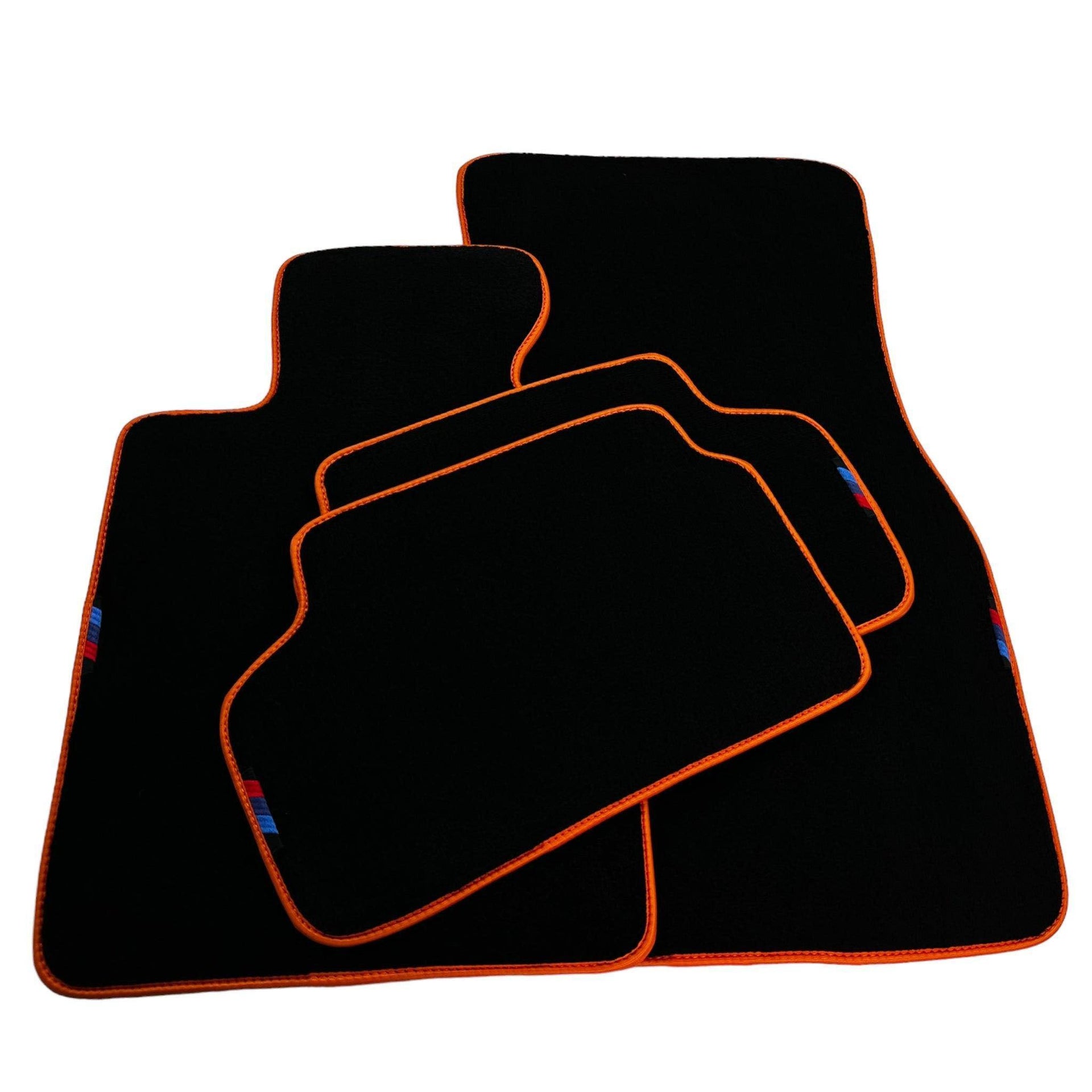 Black Floor Mats For BMW X3M Series F97 | Orange Trim - AutoWin