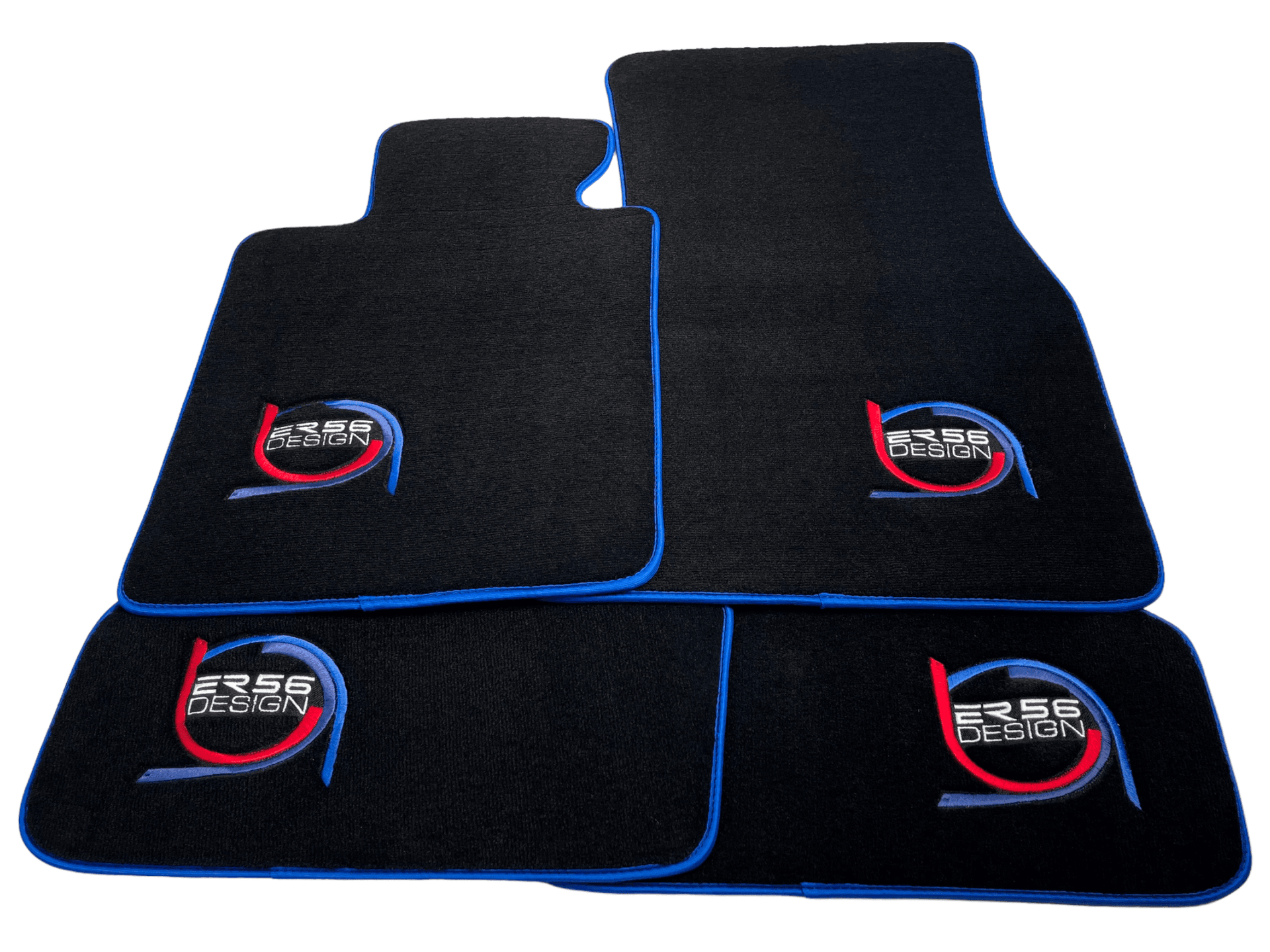 Black Floor Mats For BMW X5M F95 SUV ER56 Design Limited Edition Blue Trim - AutoWin