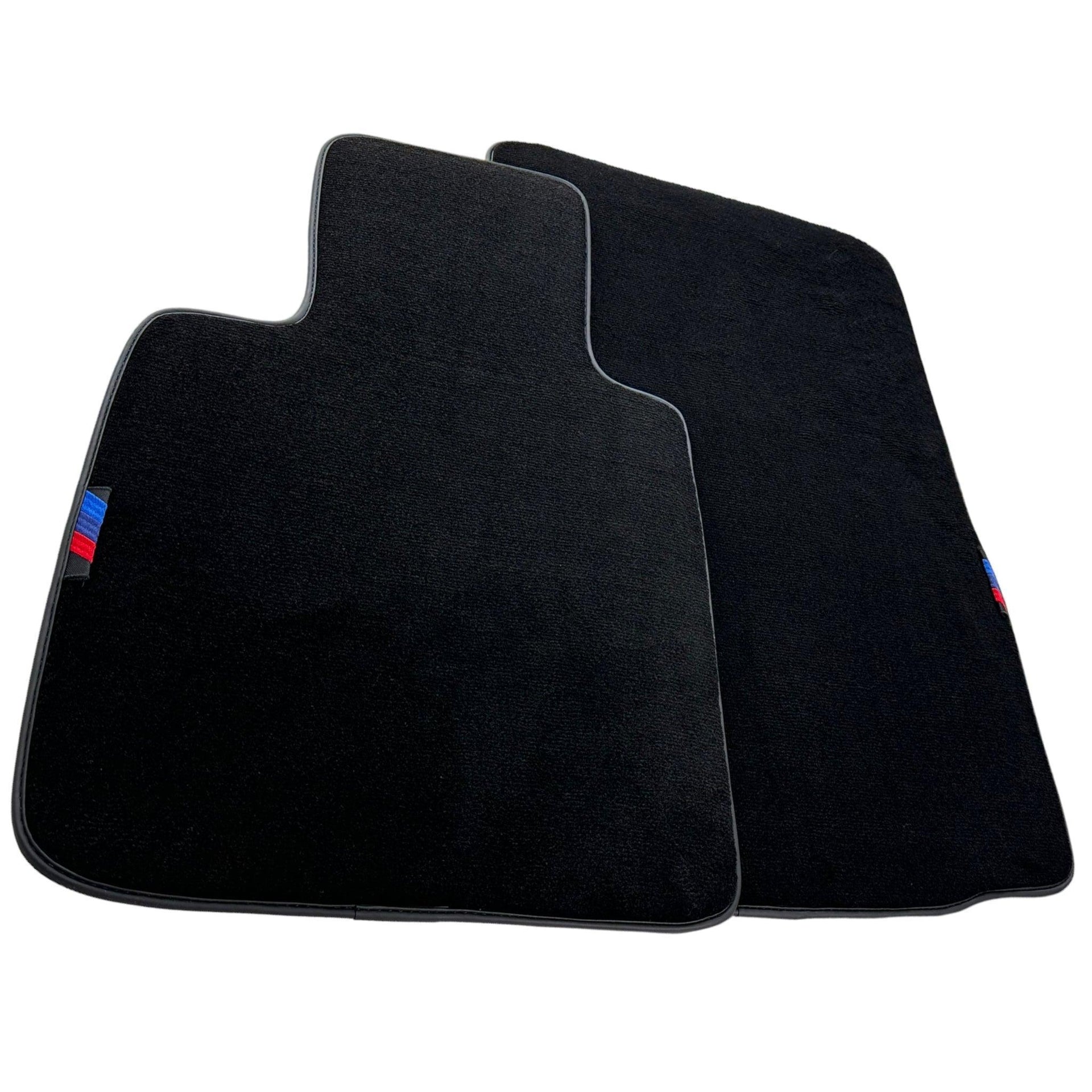 Black Floor Mats For BMW Z4 Series E85 Convertible (2003-2008) With 3 Color Stripes Tailored Set Perfect Fit - AutoWin