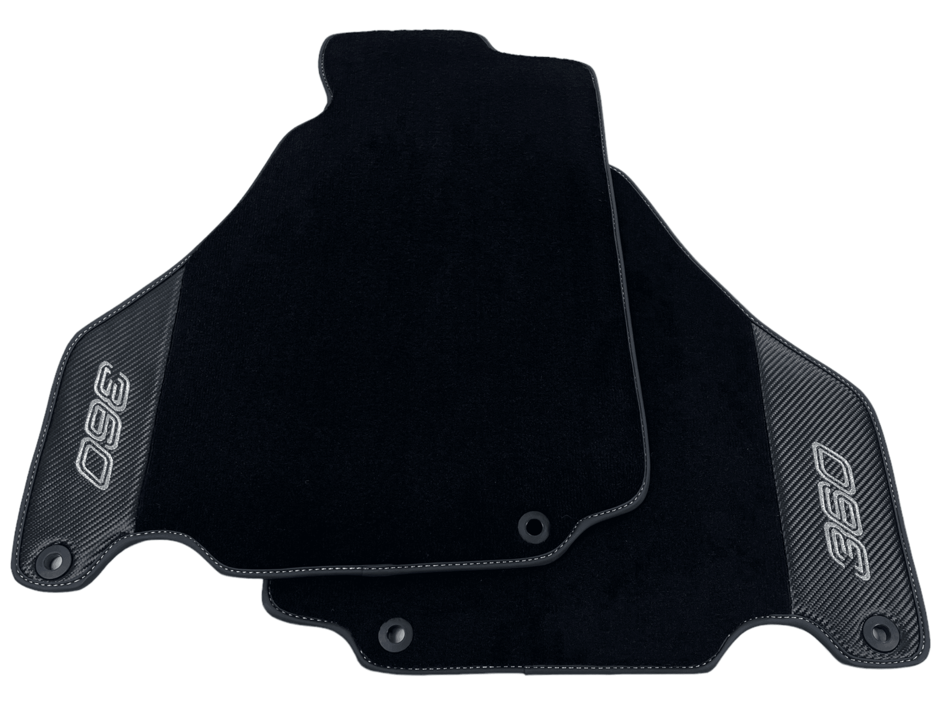 Black Floor Mats For Ferrari 360 Modena 1999-2005 With Carbon Fiber Leather - AutoWin