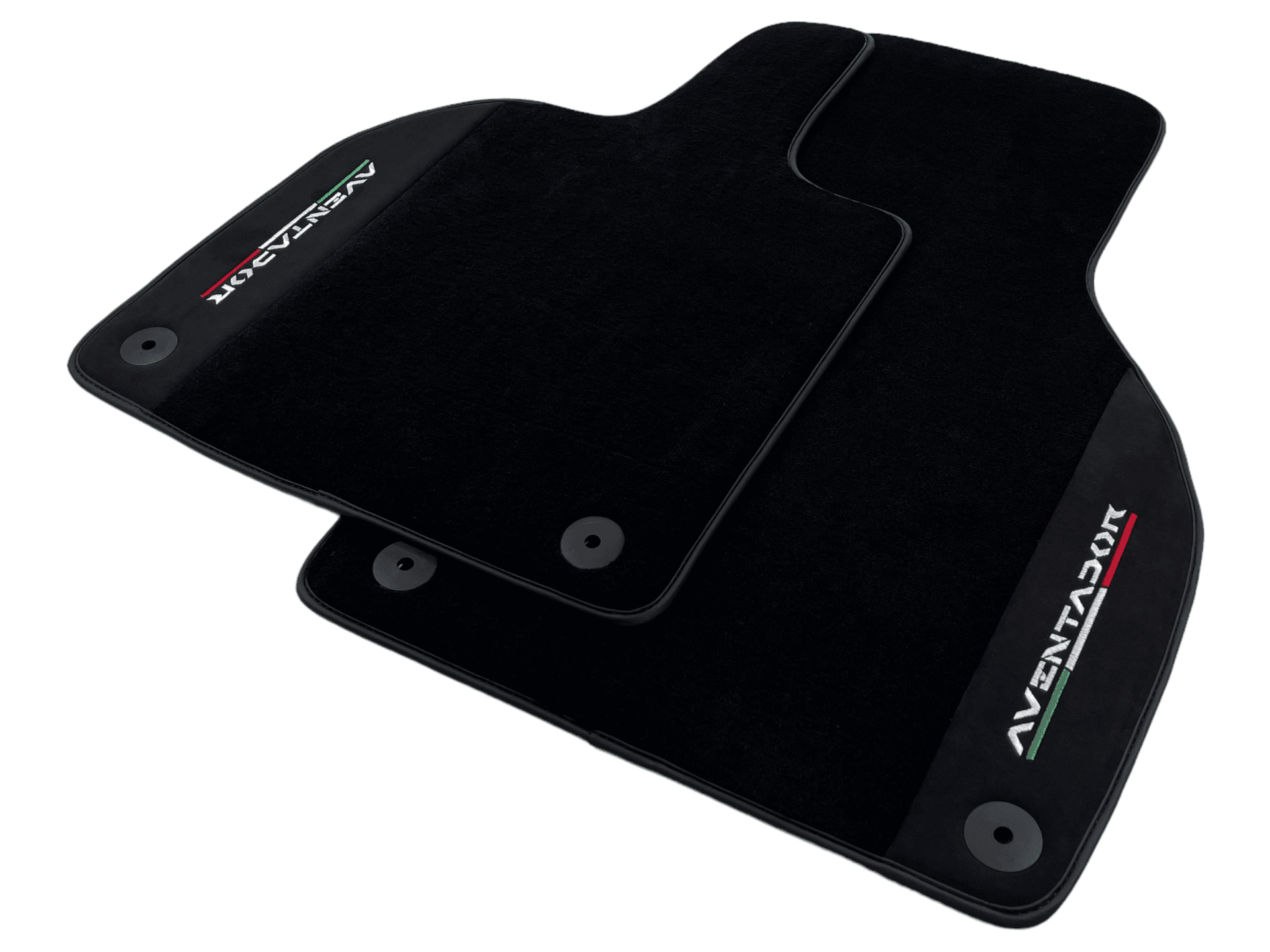 Black Floor Mats for Lamborghini Aventador With Alcantara Leather - AutoWin