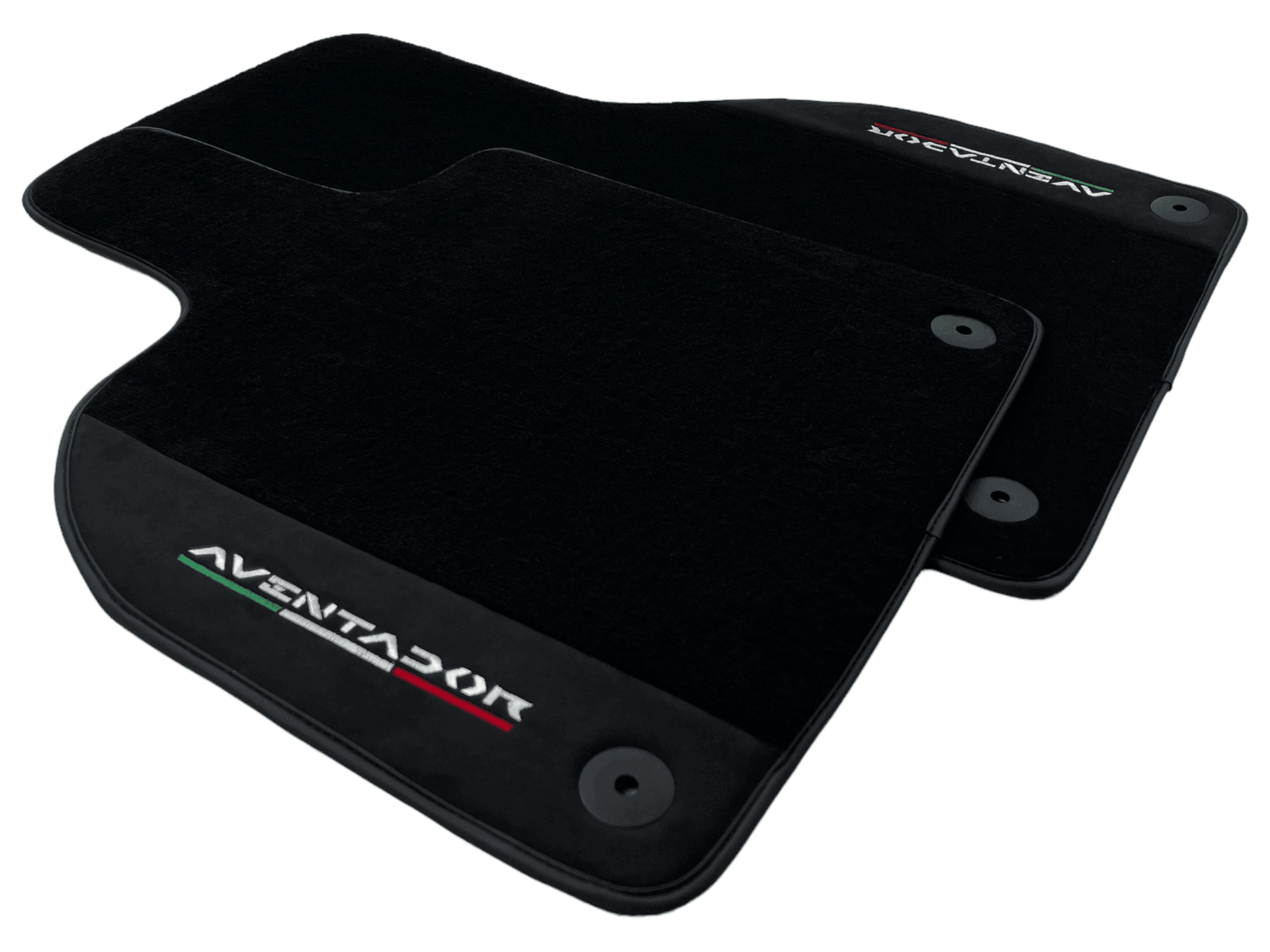 Black Floor Mats for Lamborghini Aventador With Alcantara Leather - AutoWin