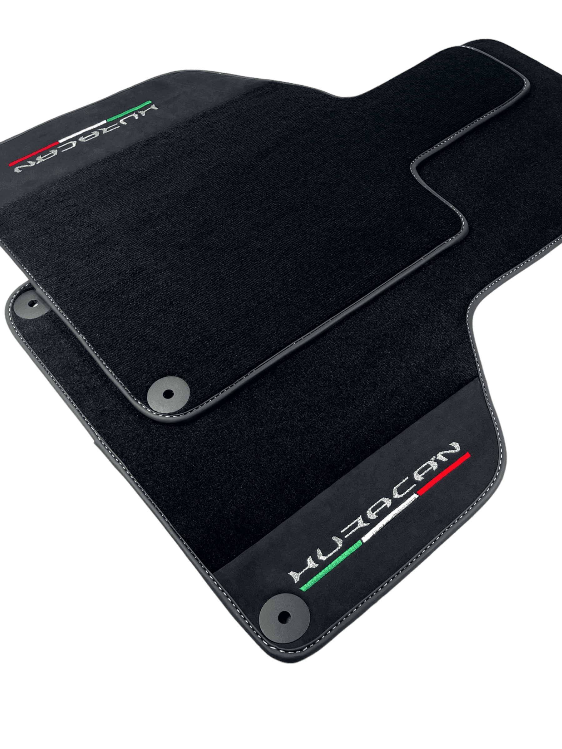 Black Carpet Floor Mats for Lamborghini Huracan with Alcantara Leather - AutoWin