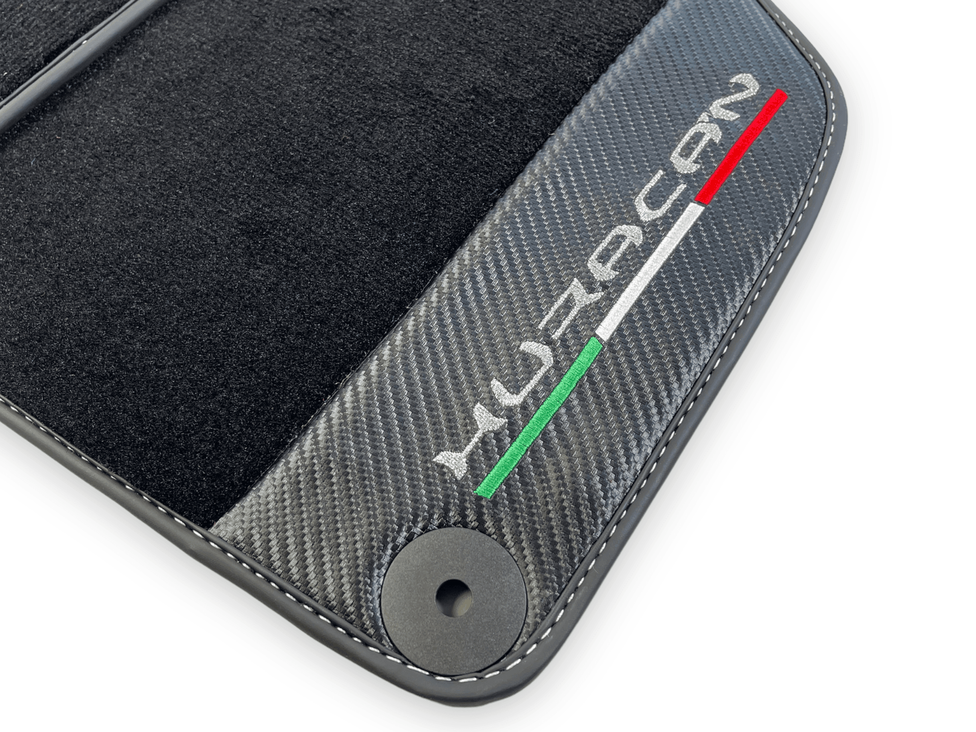 Black Floor Mats for Lamborghini Huracan With Carbon Fiber Leather - AutoWin