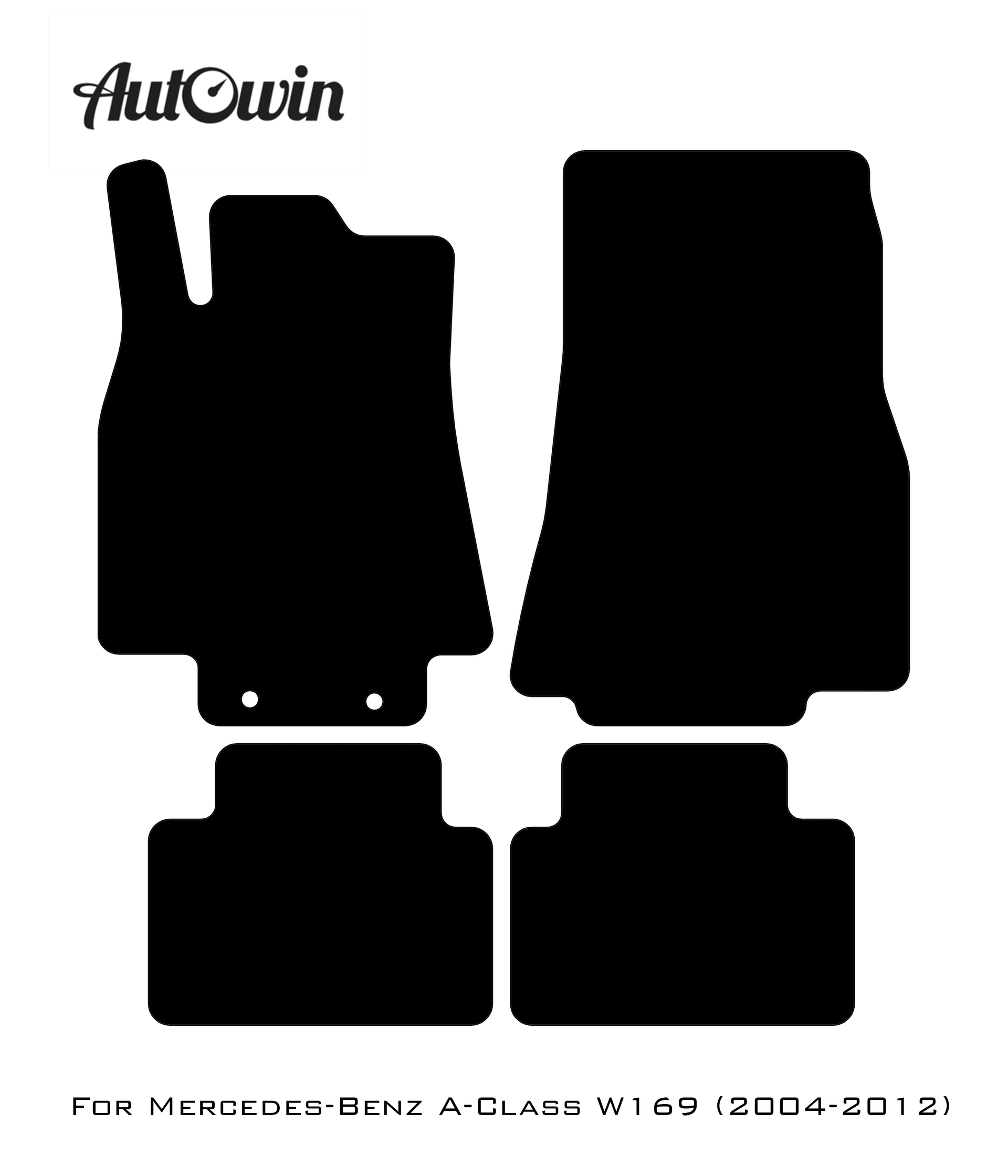 Black Floor Mats For Mercedes Benz A-Class W169 (2004-2012) | AutoWin Edition - AutoWin