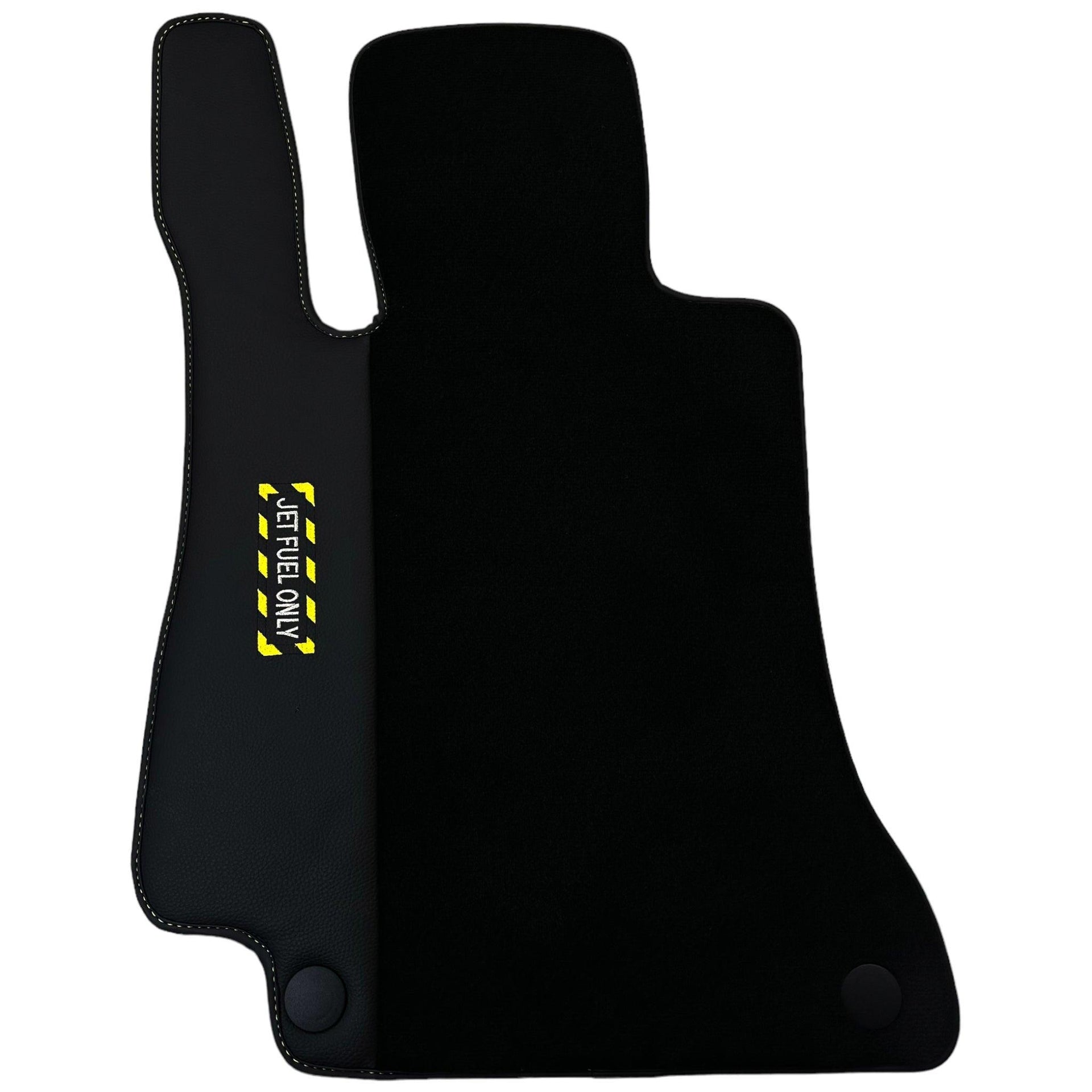 Black Floor Mats For Mercedes Benz V-Class 447 Front (2019-2023) | Fighter Jet Edition - AutoWin