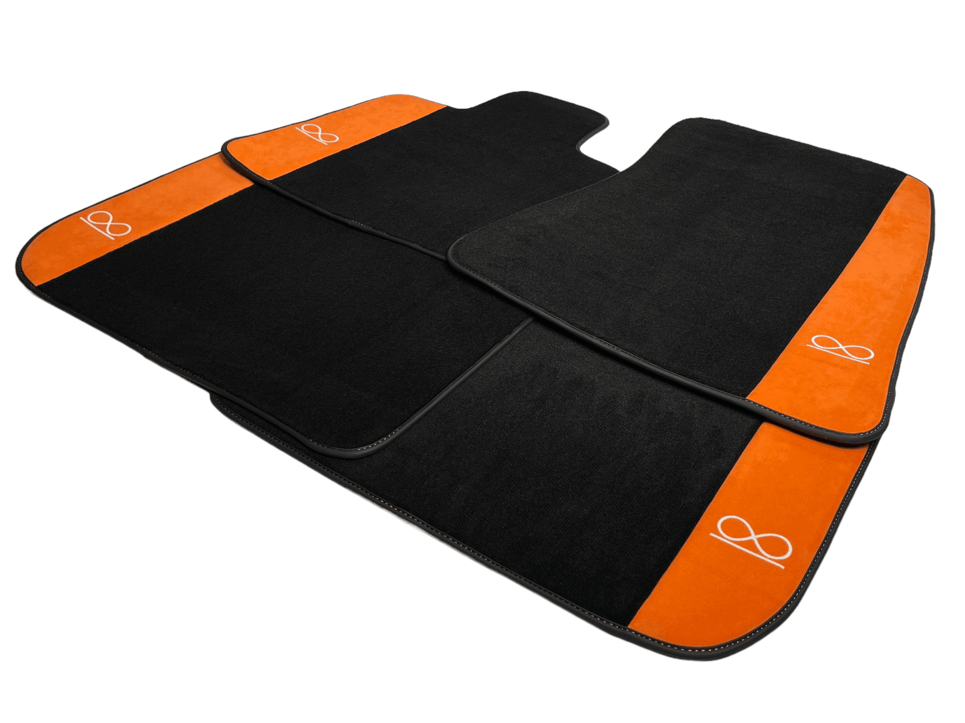 Black Floor Mats For Rolls Royce Black Badge Dawn Alcantara Leather - AutoWin