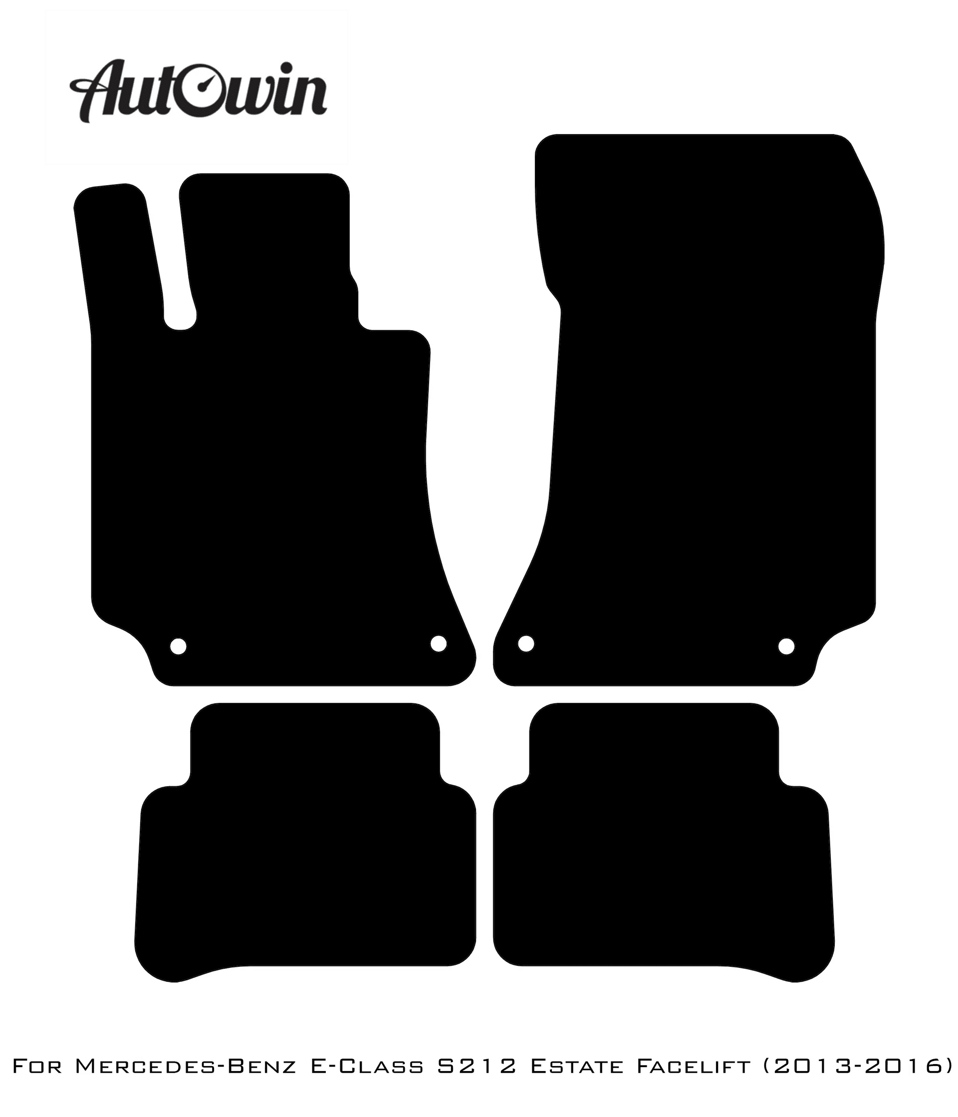 Black Luxury Floor Mats For Mercedes Benz E-Class S212 Estate Facelift (2013-2016) | ER56 Design - AutoWin