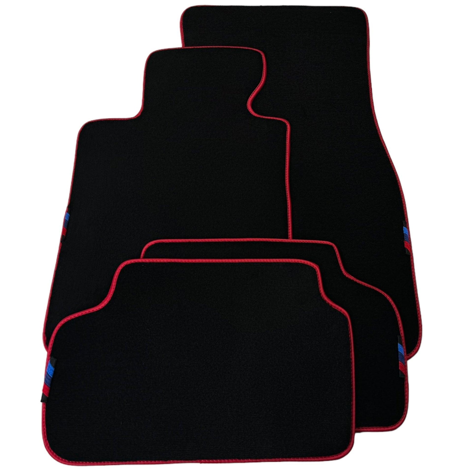 Black Mats For BMW 3 Series E36 Convertible | Red Trim - AutoWin