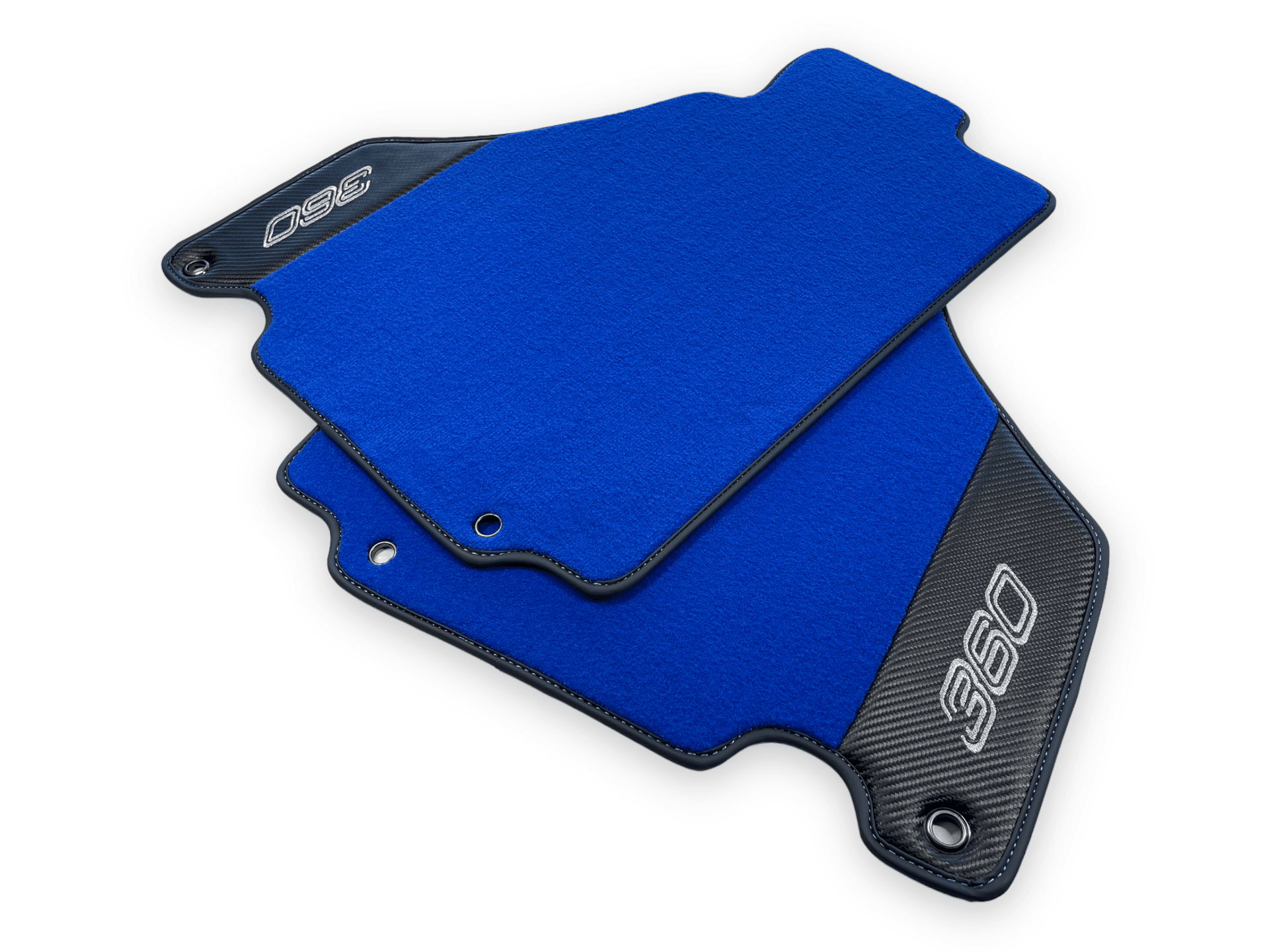 Blue Floor Mats For Ferrari 360 Modena 1999-2005 With Carbon Fiber Leather - AutoWin