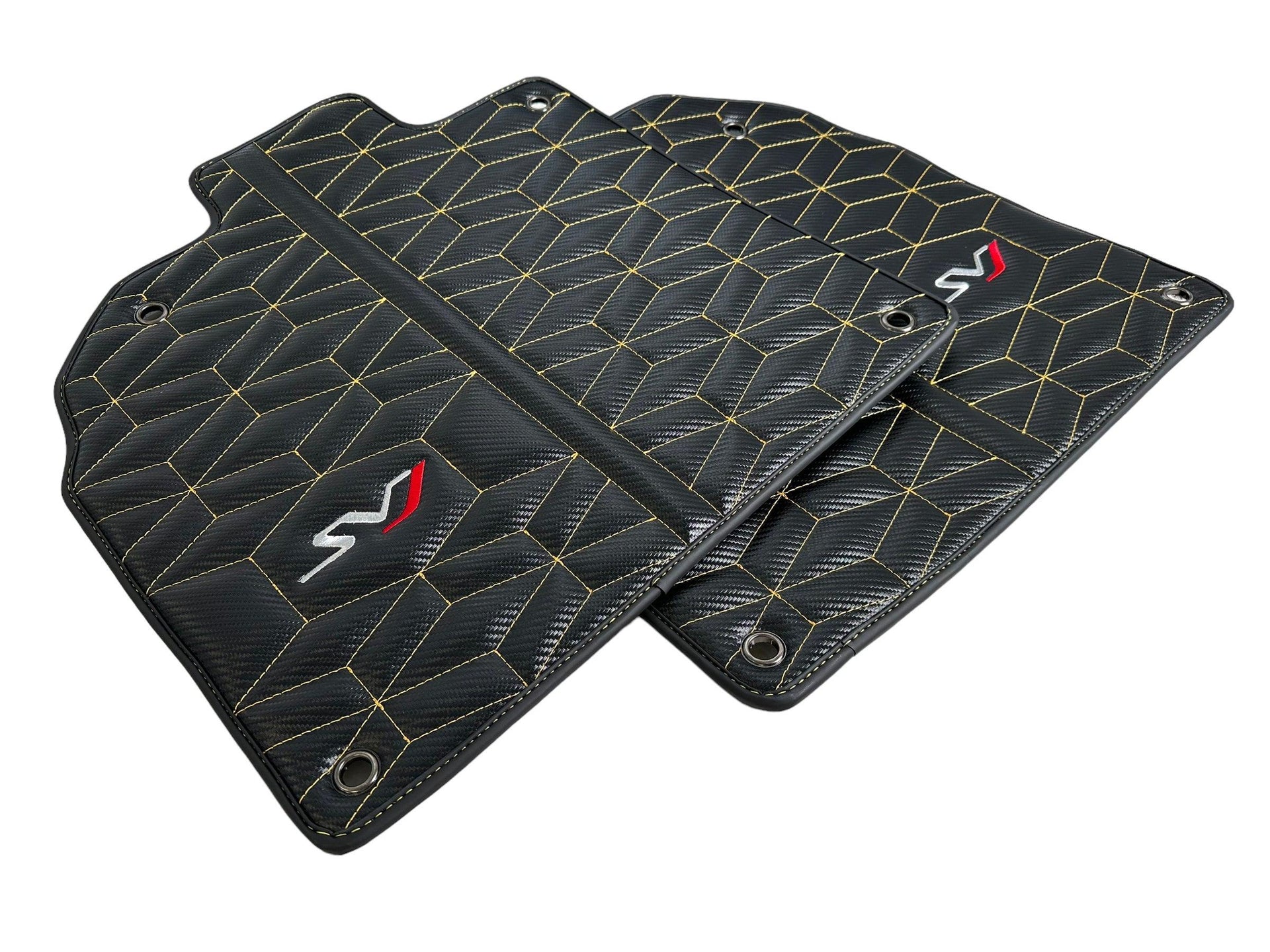 Carbon Leather Floor Mats for Lamborghini Aventador SVJ Limited Edition - AutoWin