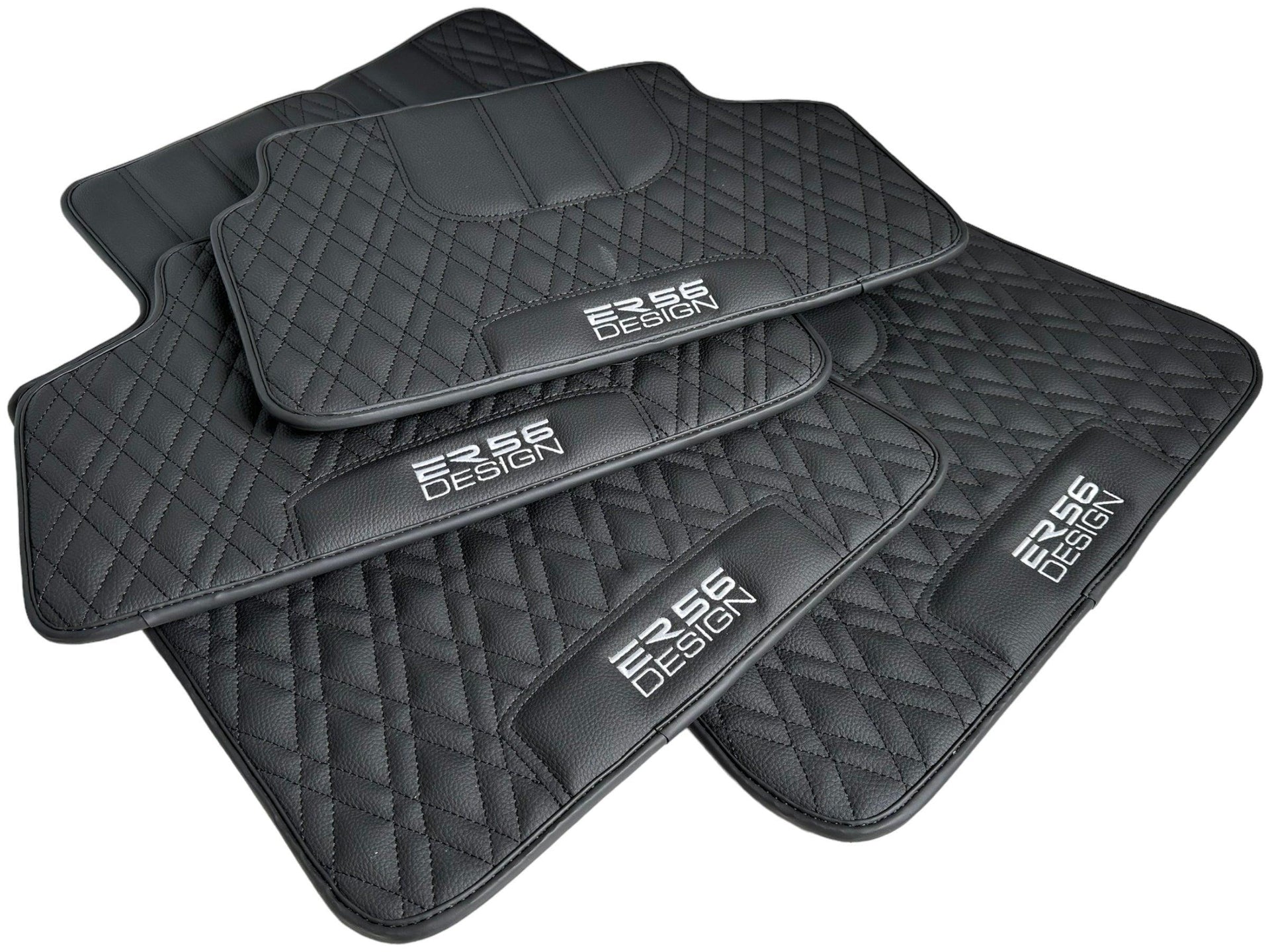 Floor Mats For BMW 6 Series E63 Black Leather Er56 Design - AutoWin