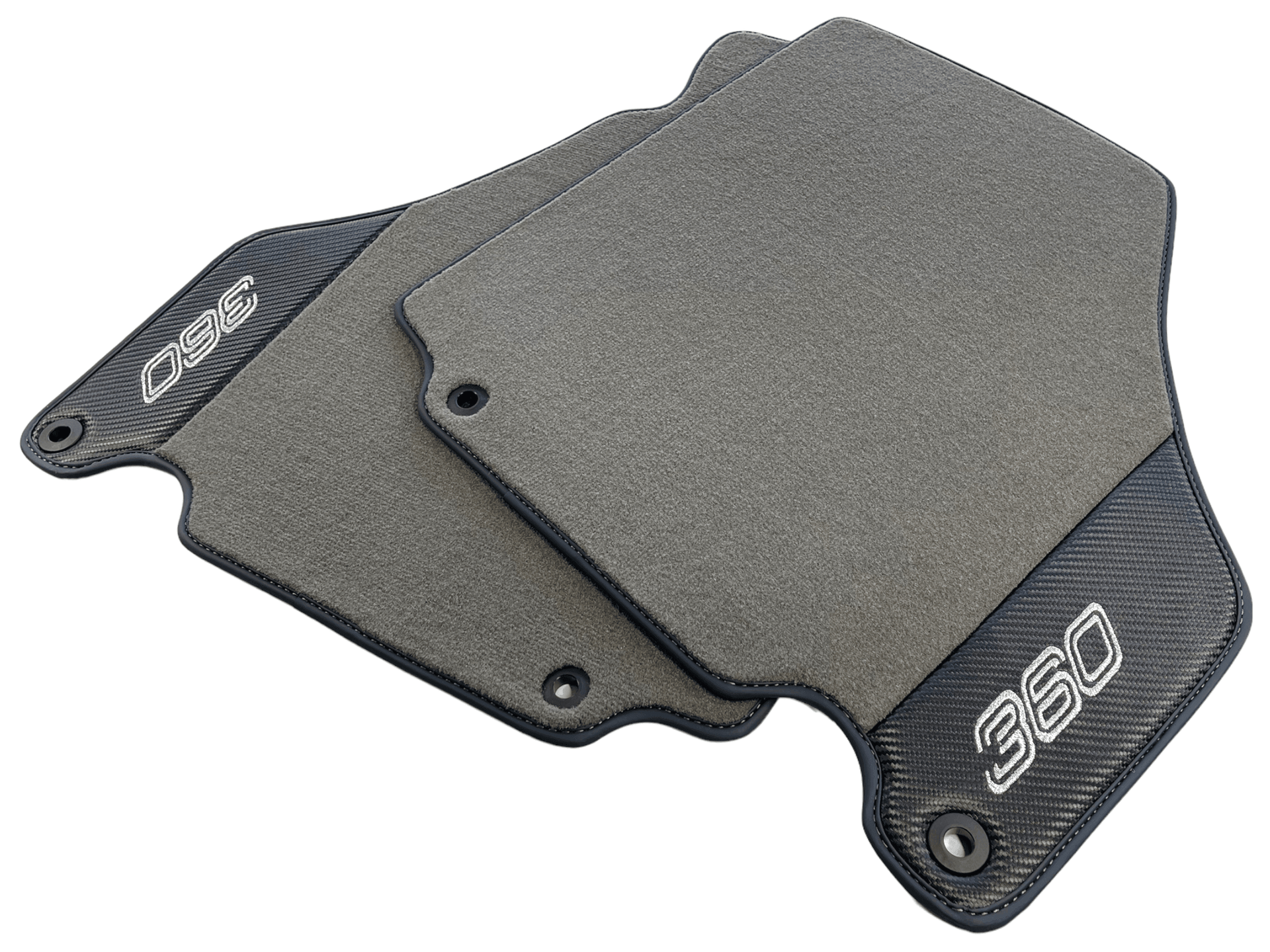 Floor Mats For Ferrari 360 Modena 1999-2005 Gray With Carbon Fiber Leather - AutoWin