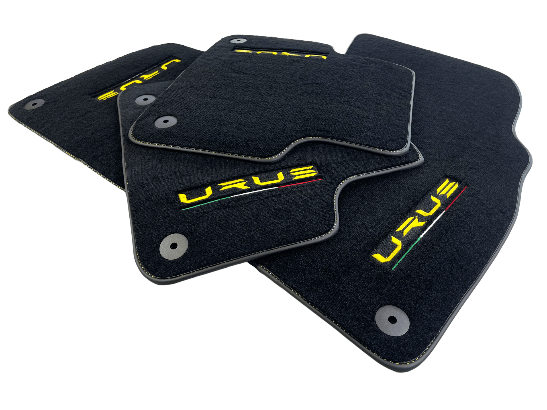 Floor Mats For Lamborghini Urus Black Tailored Yellow Edition - AutoWin