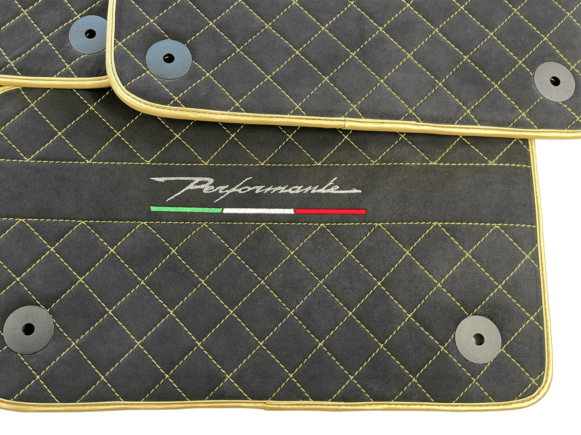 Lamborghini Urus Alcantara Leather Floor Mats with Gold Trim