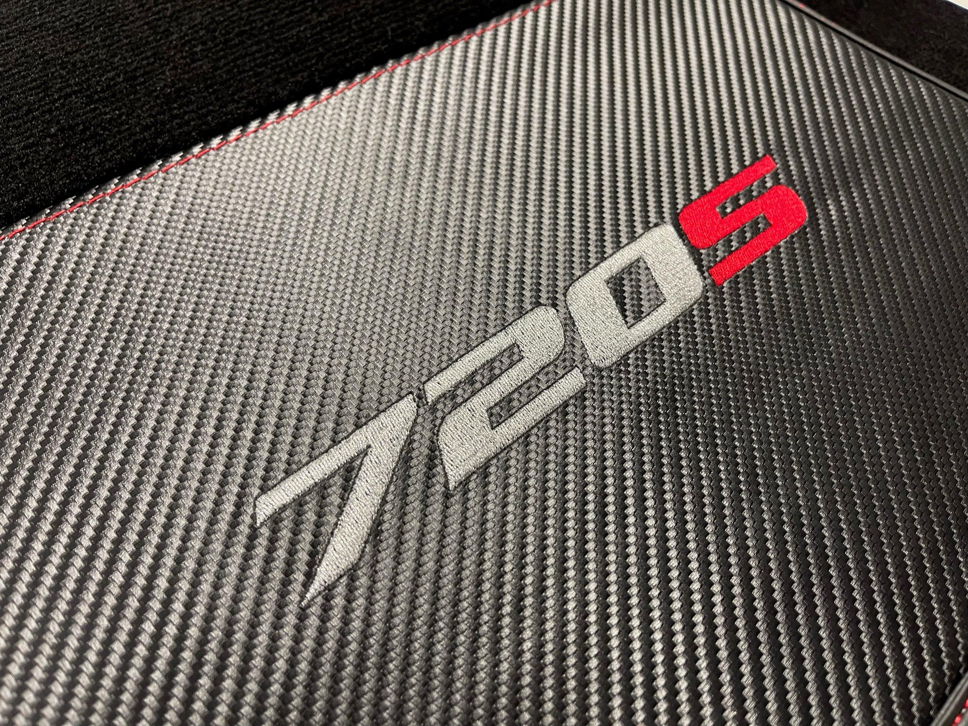 Floor Mats For McLaren 720S Black Tailored Carpets With Carbon - AutoWin