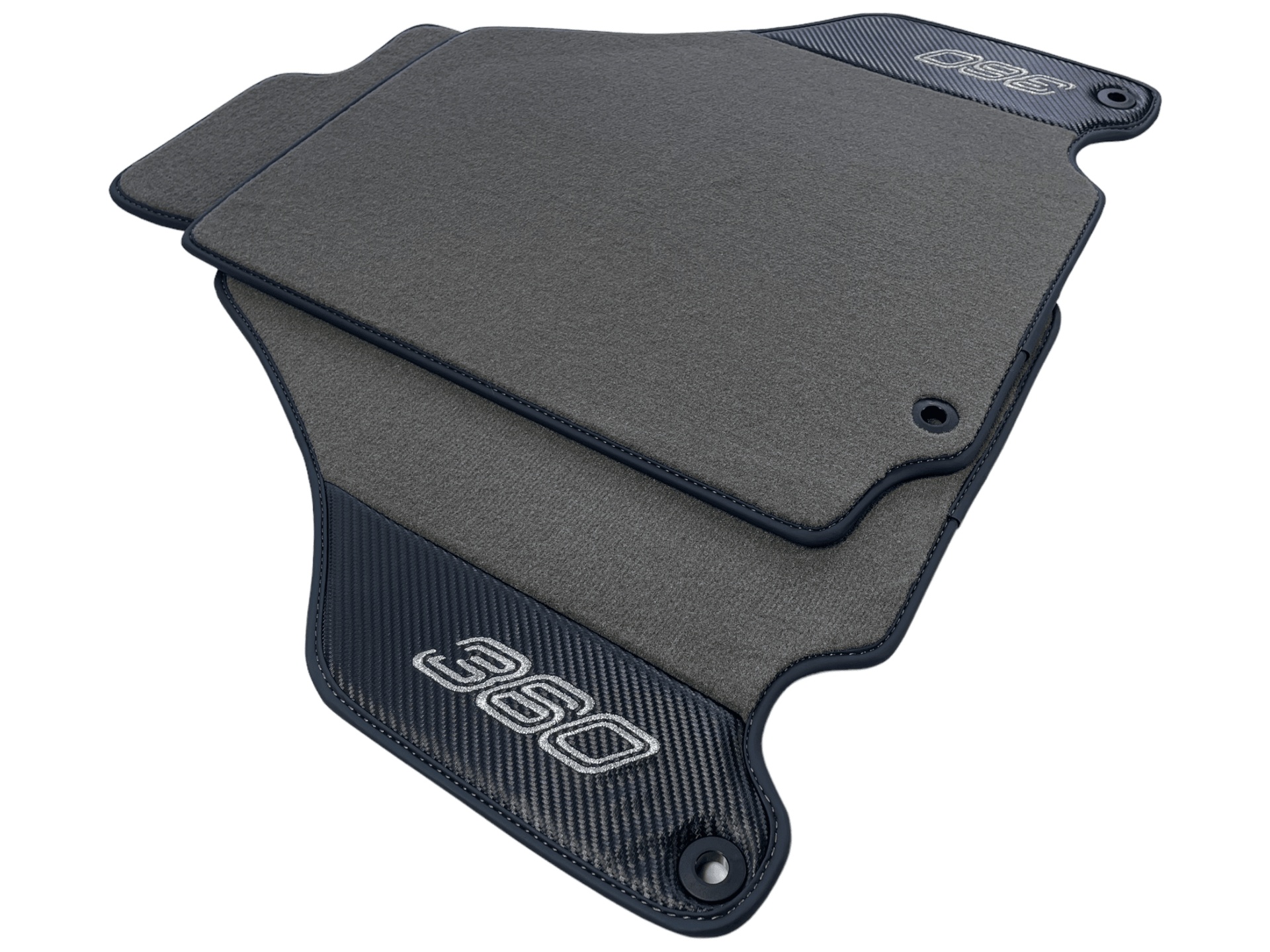 Gray Floor Mats For Ferrari 360 Modena 1999-2005 With Carbon Fiber Leather - AutoWin
