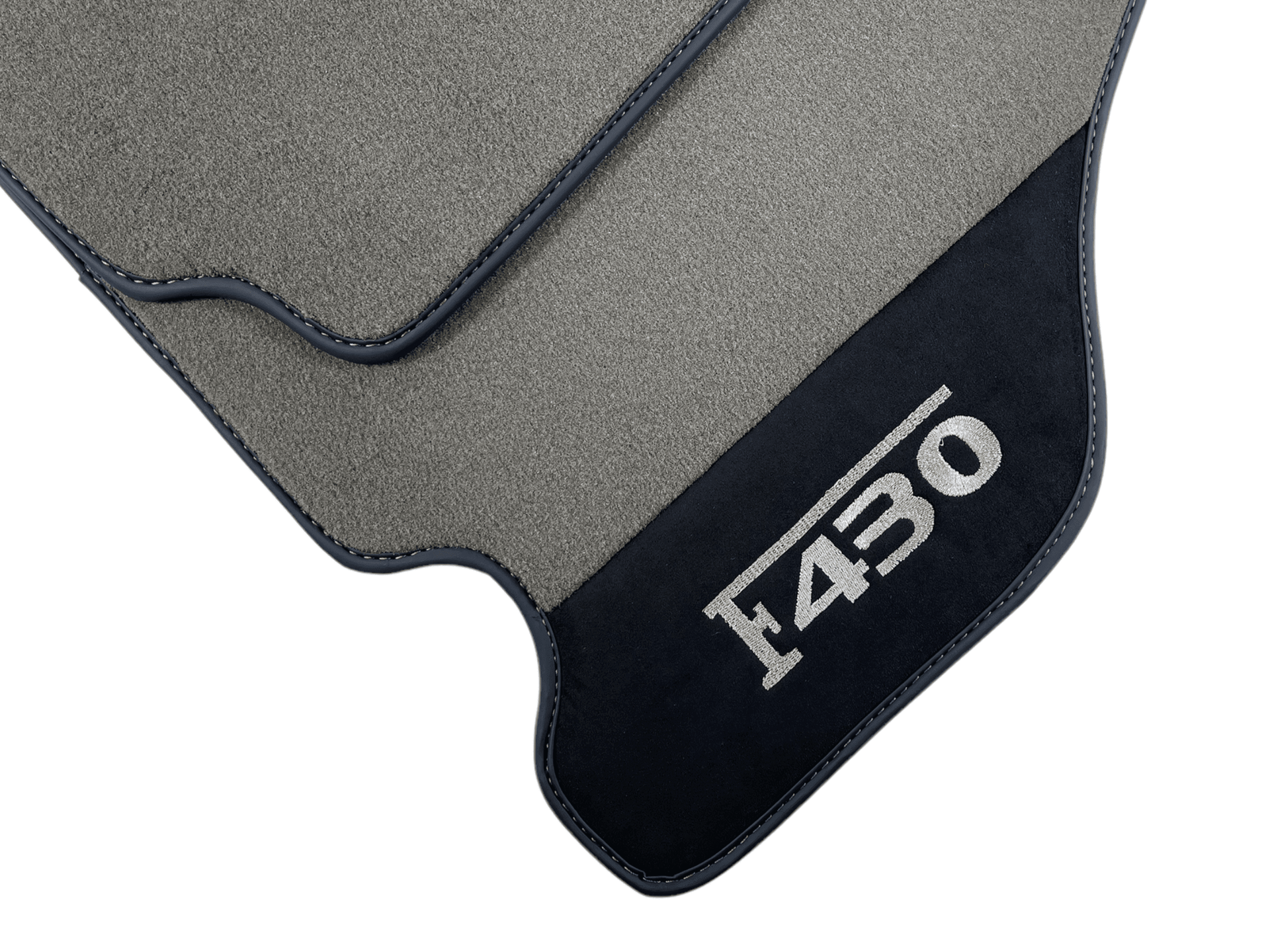 Gray Floor Mats For Ferrari F430 2004-2009 With Alcantara Leather - AutoWin