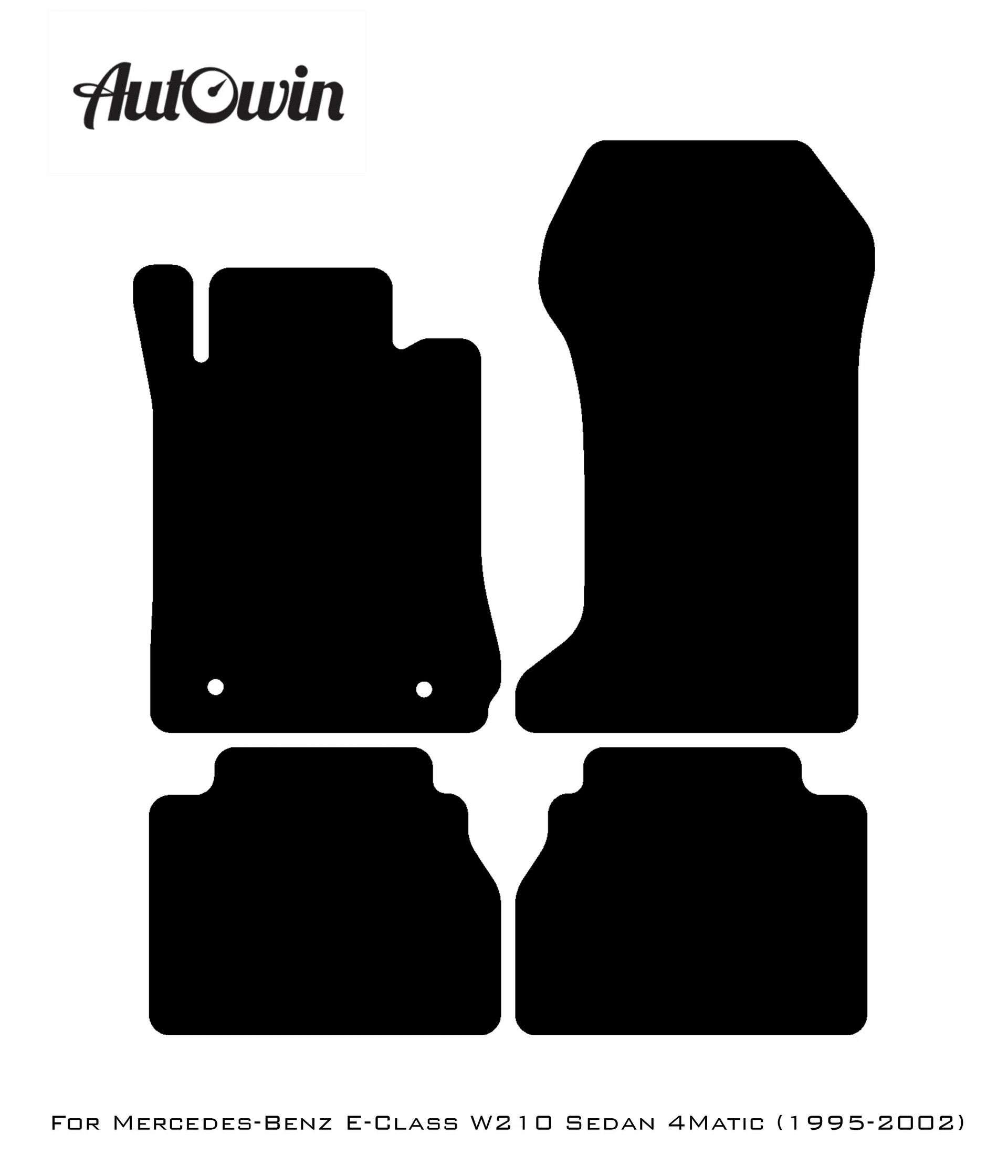 Gray Luxury Floor Mats For Mercedes Benz E-Class W210 Sedan 4Matic (1995-2002) | ER56 Design - AutoWin