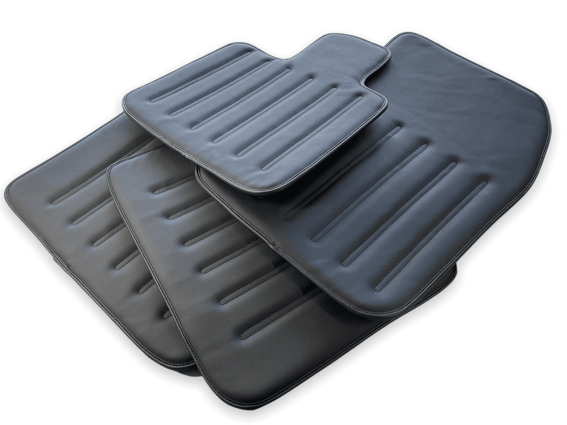 Leather Floor Mats For Rolls Royce Black Badge Phantom Drophead Coupe 2007–2016 Black - AutoWin