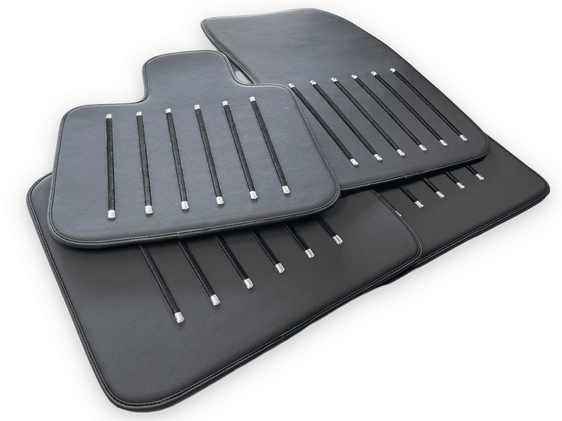 Leather Floor Mats For Rolls Royce Black Badge Phantom Drophead Coupe 2007–2016 Black - AutoWin