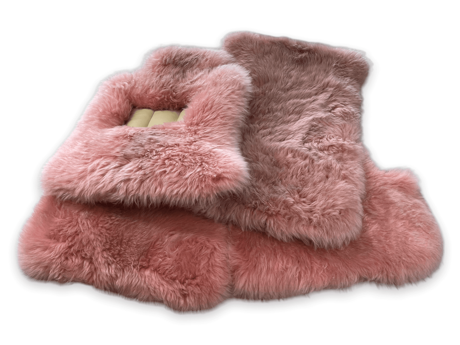 Pink Sheepskin Floor Mats For Rolls Royce Cullinan Er56 Design Brand - AutoWin