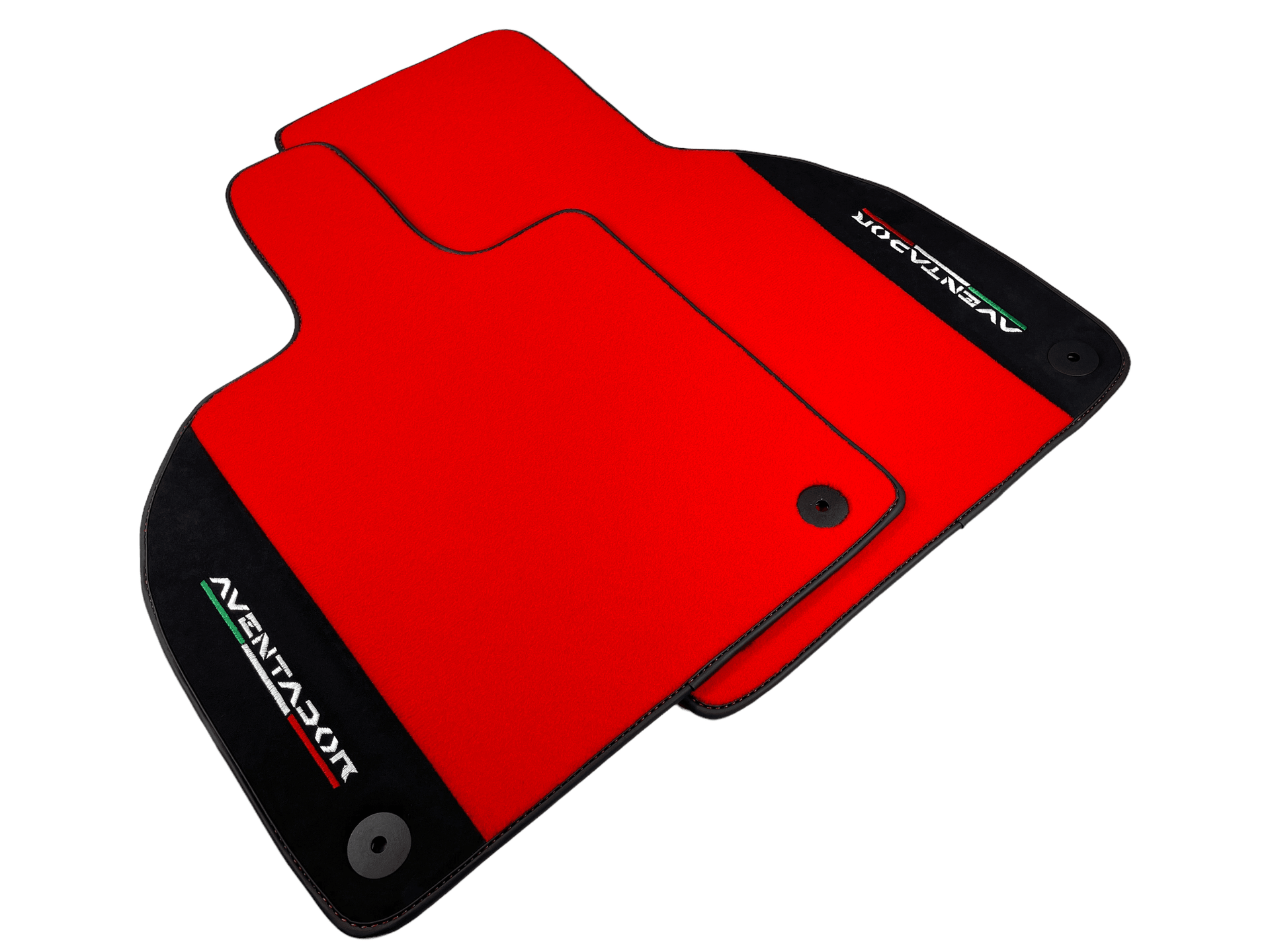 Red Floor Mats for Lamborghini Aventador With Alcantara Leather - AutoWin