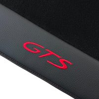 Black Floor Mats for Porsche 911 - 992 GTS (2019-2024) with Leather - AutoWin