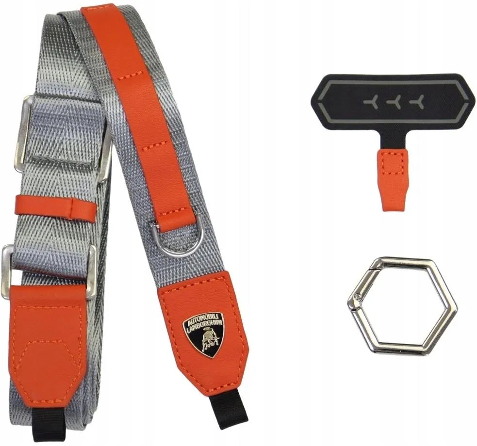 Lamborghini D1 Leather Phone Hand Strap - Bright Yellow Detailing