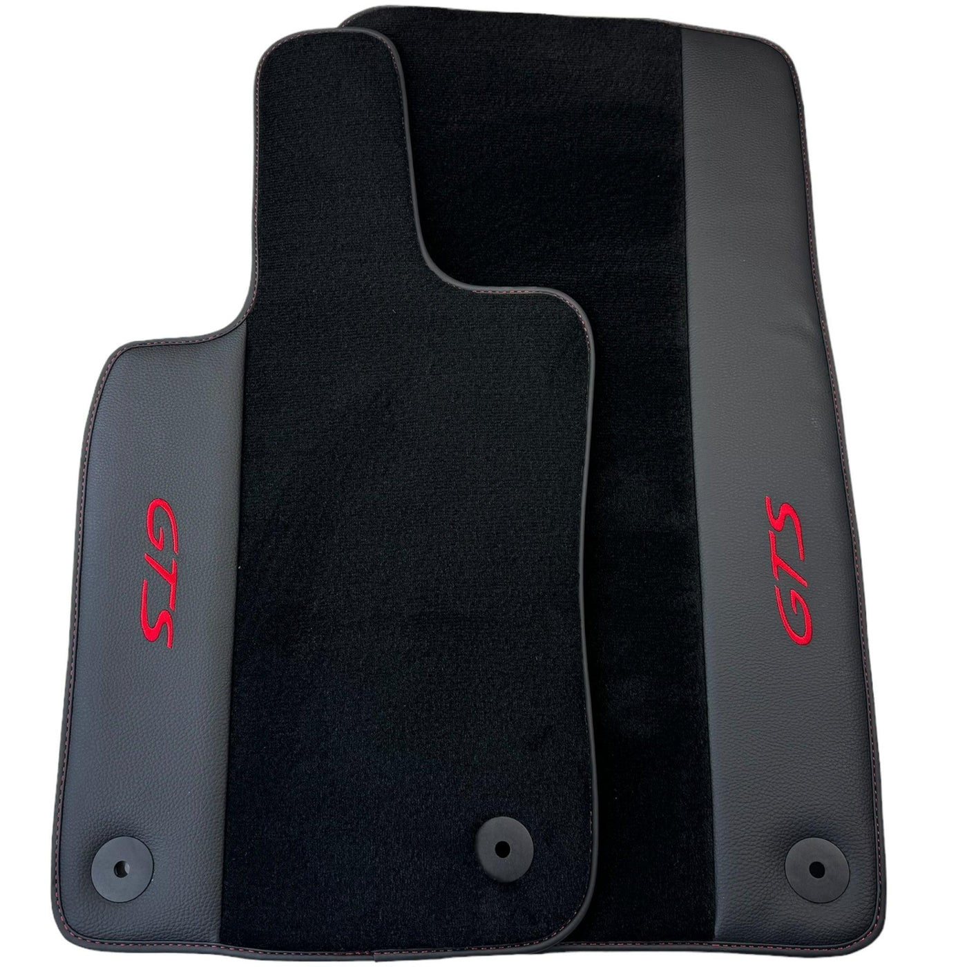 Black Floor Mats for Porsche Panamera GTS (2009-2016) with Leather - AutoWin