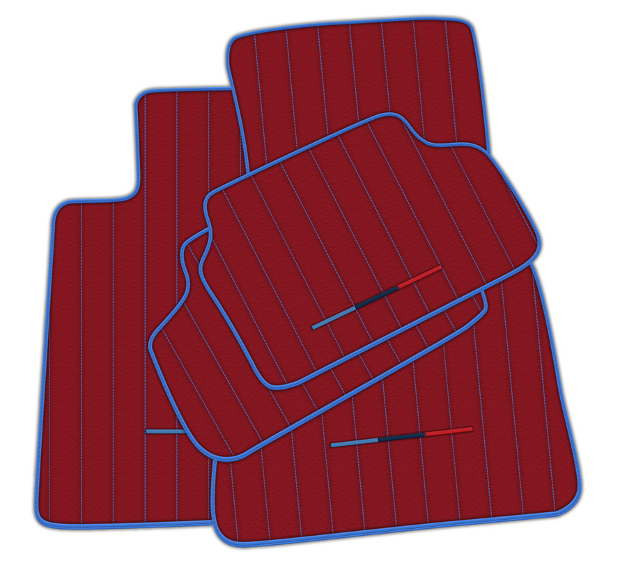 Stylish Customizable Red Leather Floor Mats for BMW i8 Series l12 I15