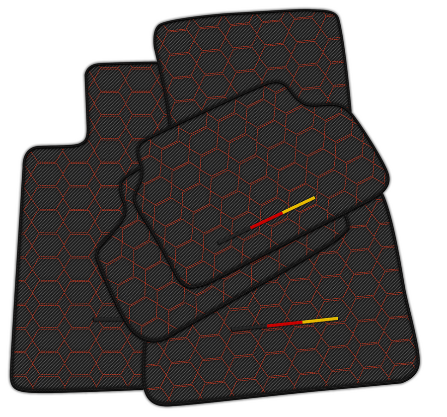 Premium Light Green Leather Floor Mats for BMW G20 (2019-2024)