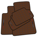 Customized Design Brown Leather Floor Mats for BMW G20 4-door Sedan (2019-2024) with Hexagon Hex Pattern