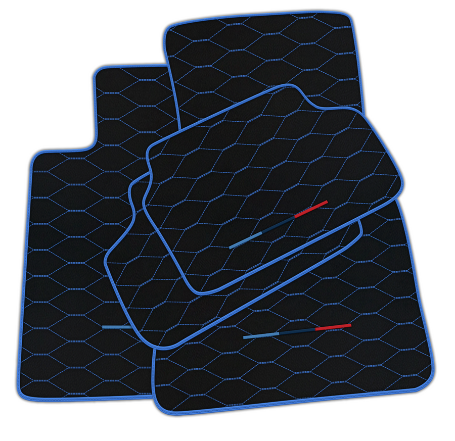 Stylish Customizable Black Leather Floor Mats for BMW