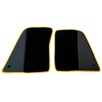 Black Floor Mats for Ferrari SF90 Stradale (2019-2024) with Leather and Yellow Trim - AutoWin