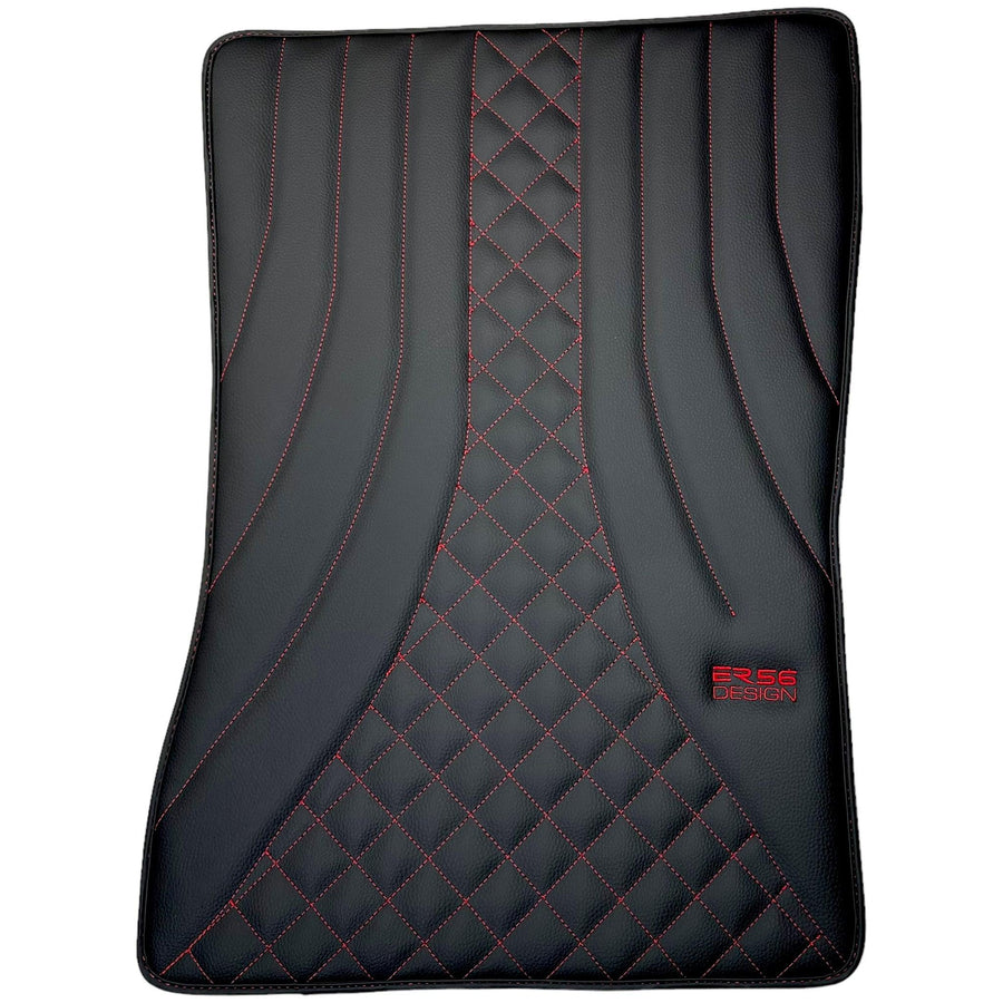 Black Leather Floor Mats for Mercedes-Benz G Class W463 (2008-2018) ER56 Design - AutoWin