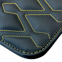 Black Leather Floor Mats for Rolls-Royce Dawn (2016-2023) ER56 Design - AutoWin