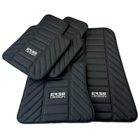 Black Leather Floor Mats for Rolls Royce Dawn (2016-2023) ER56 Design - AutoWin