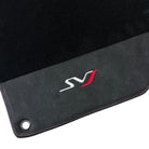 Black Floor Mats for Lamborghini Aventador SVJ with Alcantara Leather - AutoWin