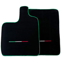 Black Floor Mats for Ferrari Purosangue with Green Trim | Italian Edition - AutoWin