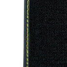 Black Floor Mats for Ferrari 488 Pista Spider (2019-2021) with Yellow Leather | Italian Edition - AutoWin