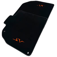 Black Floor Mats for Lamborghini Aventador SV | Orange Edition - AutoWin