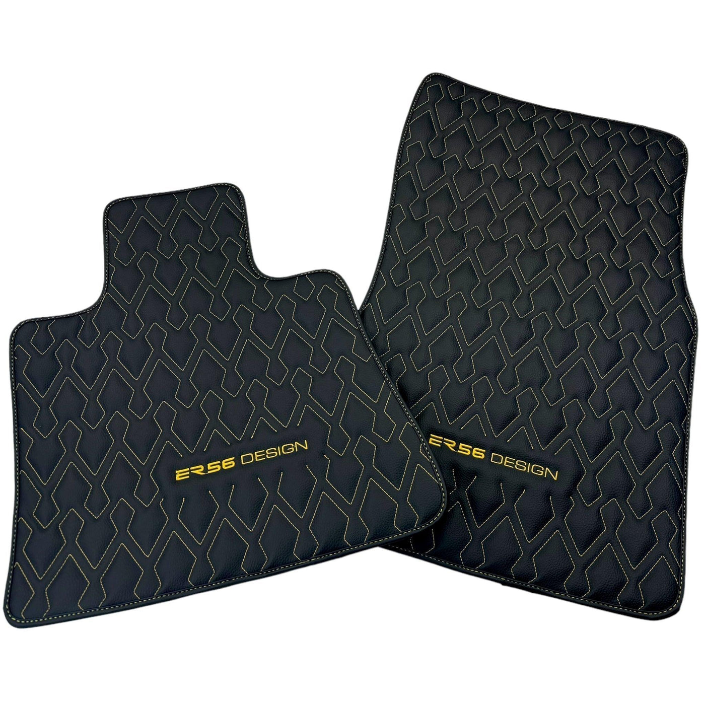 Black Leather Floor Mats for Rolls-Royce Spectre (2023-2024) ER56 Design - AutoWin