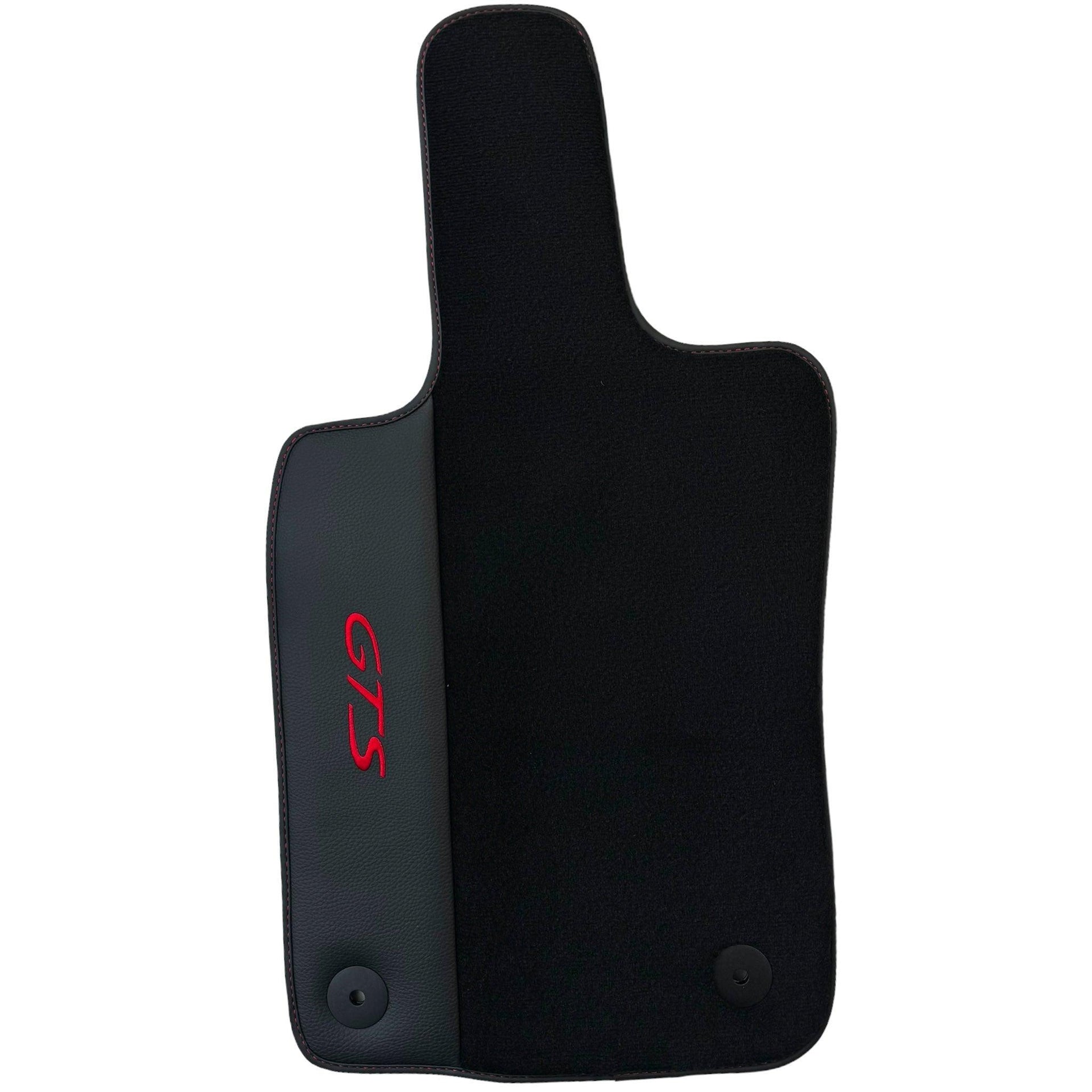 Black Floor Mats for Porsche Panamera GTS (2009-2016) with Leather - AutoWin