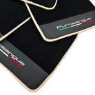 Black Floor Mats for Ferrari Purosangue with Leather and Beige Trim | Italian Edition - AutoWin