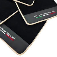 Black Floor Mats for Ferrari Purosangue with Leather and Beige Trim | Italian Edition - AutoWin