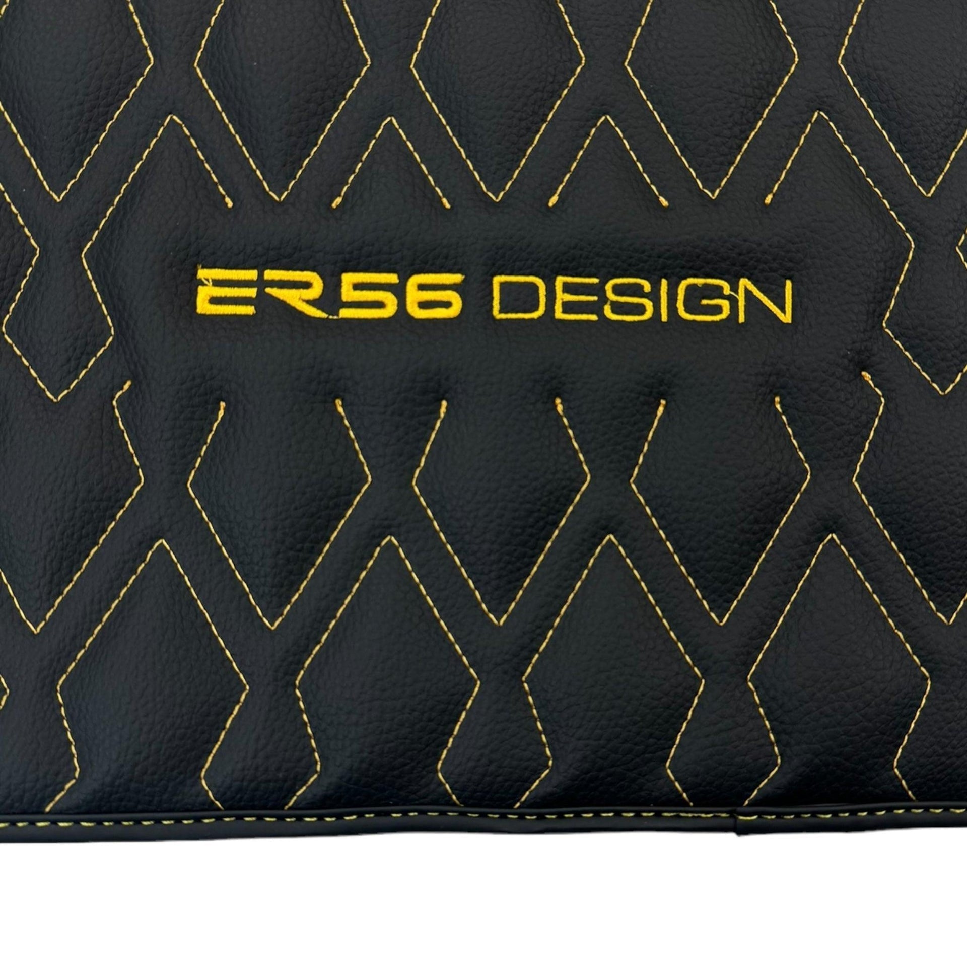 Black Leather Floor Mats for Rolls-Royce Shadow (1965-1977) ER56 Design - AutoWin